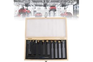 Aohuada Jeu de 9 outils de tournage en acier 45 - Avec supports de serrage - 20 x 20 mm - Avec plaques réversibles