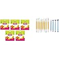 E - Buddies Fevicryl Shilpkar Mouldit Epoxy Compound Clay (5 Pkts of 50gm) + Clay Tools/Clay Sculpting Tools/Clay Modelling Tools (Set of 8 Double Ended Tools+4pc Ball tools) for DIY Art and Craft