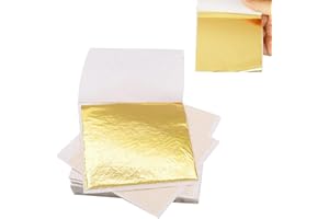CPYJW 100 Fogli di Foglia Oro,Foglia Oro Progetti Artistici e Decorazioni Progetti di Artigianato Mobili Decorazioni per la Casa Tappezzeria Pittura (oro)