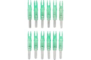 AIDNTBEO 12Pcs Led Lighted Nocks Archery Lighted Nocks Arrow Illuminated Arrow Tail LED Tail Archery Arrows 6.2mm Arrow Nock Tail(Green)