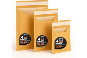 Sobres Acolchados para Envíos, Multitamaño (3 Tamaños), Kraft, Blanco o ambos – Cierre Autoadhesivo – Sobres de Papel con Burbuja Interior, Ideal para Envíos - Pack S - Ofituria (Kraft, 12 sobres)
