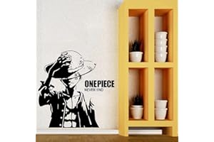 EDVOYNLM Autocollant Mural One Piece "Never End" - Silhouette de Roronoa Zoro avec Épées - Décoration Anime