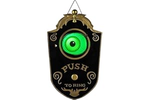 OPAHUTER Halloween-Türklingel, Schrecklicher Einzelner Augapfel, Halloween Leuchtende Hängende Türklingel, Animierte Augapfel-Türklingel, Türklingel mit Ton für Halloween-Party-Requisiten