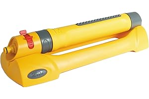 HOZELOCK - Rectangular Oscillating Sprinkler Pro 200 m² : Medium-area Rectangular Spray Sprinkler, Ideal for Lawns and Established Plants, Adjustable Oscillation Zone, 2 Jets : Yellow [2976P0000]
