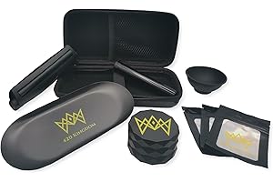 420 Kingdom Stash Box with Premium Grinder | Includes Crusher Rolling Tray Set Lathe 3 x Mylar Bag Joint Case Mixing Container | Grinder Set | Gift Set & Storage Box for Herb Accessories