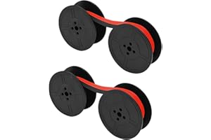 YREYBN 2 Pairs Universal Typewriter Ribbon, Typewriter Ink Spool Ribbon GR1, 1/2 Inch Wide Black and Red Ink Ribbon Twin Spool Vintage Typewriter Ink Ribbon Twin Spool Replacement Pack for Typewriter