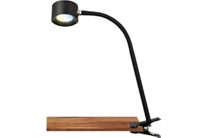 Briloner - Lámpara LED de escritorio con batería recargable, desmontable magnéticamente, giratoria 360 grados, regulable, CCT, lámpara de lectura inalámbrica, lámpara de pinza, 44 cm de altura, negro