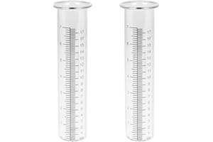 lalago Lot de 2 Vérins de Rechange pour Tuyau de Pluie, Pluviomètre en Verre Extérieur, Outil de Mesure des Précipitations, Pluviomètre Décoratif pour Jardin, Cour