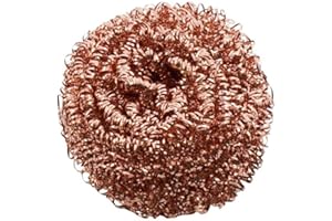 FUBESK Almohadillas de limpieza antibacterianas para estropajos de latón, 3 almohadillas de limpieza con revestimiento de cobre, para uso pesado, ollas, limpieza rápida