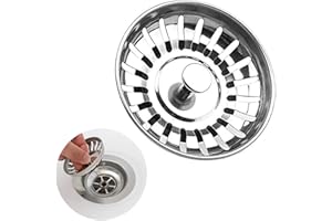 lumcov Bouchon Evier Cuisine 78mm,Filtre Evier Cuisine Universel,Bouchon evier Universel en Acier Inoxydable-bonde evier/lavabo-crepine evier Cuisine