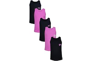 TupTam Unterhemden Mädchen Baumwoll Unterhemd 5er Pack Tank Top Ärmellos Kinder