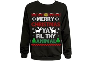 Glimnerize Kids Christmas Sweatshirt Santa Claus Crew Neck Unisex Christmas Jumper Sweater Clothes Red Black 3-12 Years