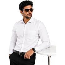 Pinkmint Mens Cotton Regular Fit Long Sleeve Button Down Shirt for Men Collared Casual Formal Soild Shirt