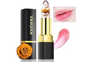 Neteson Rouge à Lèvres Magique Jelly Lipstick Change de Couleur Rouge à Lèvres Fleurs Transparent Baume à Lèvres Longue Durée Hydratant Brillant à Lèvres Imperméable Cadeau pour Femmes (Couleur or)