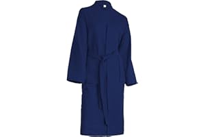 Brandsseller Bademantel Damen & Herren Baumwolle Unisex Leichter Morgenmantel Waffel-Pique