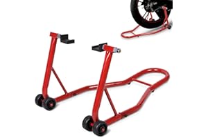 SOARS Caballete Trasero, Gato de Moto con Capacidad de Carga de hasta 400 kg, Caballete de Montaje de Acero, Ayuda de Montaje, Caballete de Rueda Trasera (Rojo)