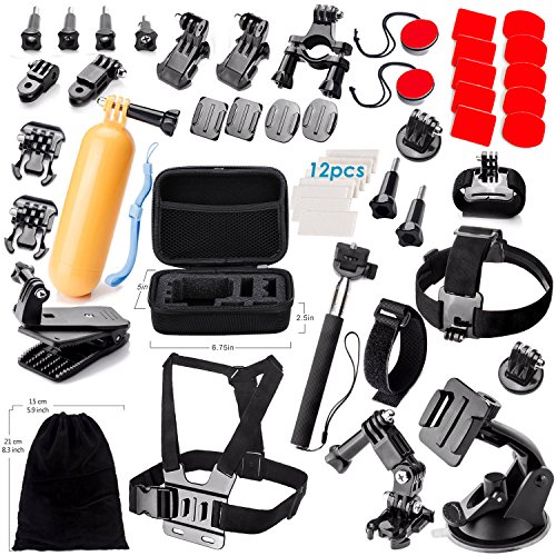 Zookki Zubehör Set für GoPro Hero Black Silver 5 4 3+ 3 2 1/ SJ4000 SJ5000 SJ6000, Aktion Kamera Zubehör Kit für Xiaomi Yi/Lightdow/WiMiUS/DBPOWER/Qumox