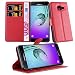 Produktbild Samsung Galaxy A3 2016 Hülle in ROT von Cadorabo - Handyhülle mit Kartenfach und Standfunktion Case Cover Schutzhülle Etui Tasche Book Klapp Style in KARMIN ROT