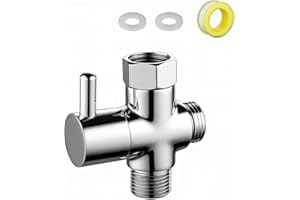 Jomdjmskes Lectorias Recambios Columna Ducha, G1/2 Válvula Desviadora de 3 Vias con Almohadillas Goma, Repartidor Agua Ducha, Latón Cromo Desviador Grifo, Derivador de Ducha para Baño Pieza Repuesto