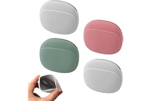 FAST-FX 4 pcs Headphone Earbud Protective Carrying Case Bag,Data Cable Storage Bag,Earphone Carrying Case Mini Storag,Silicone Headphone Storage Bag, Mini Headphone Case,Gray Green Orange