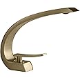 Homary 1-Handle Bathroom Sink Faucet with Pop Up Drain cUPC Certified Lead Free One Hole Deck Mount Curved Lavatory Faucet Mixer, Solid Brass (Brushed Gold)
