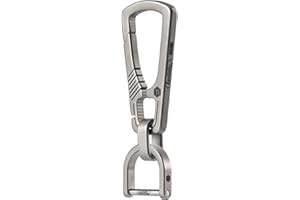 KeyUnity Portachiavi a moschettone EDC in titanio con anello a D, portachiavi a moschettone a sgancio rapido per uomo