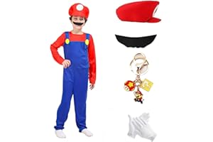 JMOCD Super Brothers idraulico costume, Super Brothers idraulico cosplay per carnevale genitore-bambino vestirsi