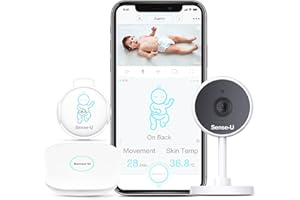 ‎SENSE-U Sense-U Baby Monitor 2 with Motion Temperature Intelligent Sensors: Tracks baby's movement, skin temperature and rollover from anywhere with audio alerts