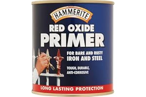 Hammerite Primer - Red Oxide. Metal Primer for Garden Furniture, Radiator and Fence Paint. Rust Inhibitor and Rust Treatment for Metal, Interior and Exterior Use - 500ml
