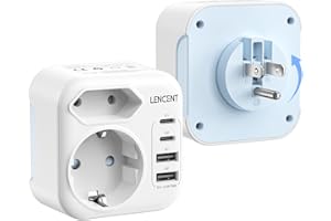 LENCENT Adaptateur Prise USA Adaptateur Prise Canada Americaine US avec USB C Adaptateur de Voyage Type B Adapter Chargeur pour États-Unis New York Canada Mexique Thailande Republique Dominicaine