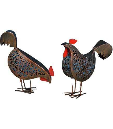 5 Poules Décoratives Acrylique - Jardin Et Pelouse | ILAHUI Déco Extérieur