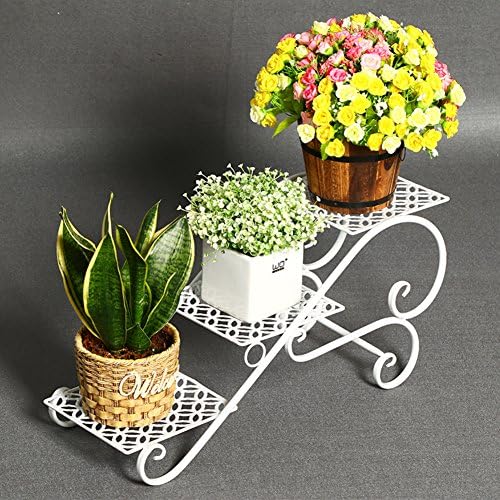 Iron flower racks staircase plant stand multi-tier balcony pot rack floor model modern simple creative for outdoor/indoor-D