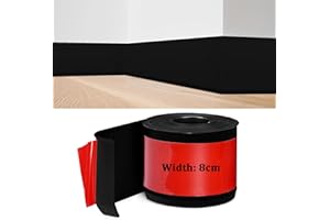MEYUXG Plinthe Souple Autoadhésive, Plinthe Adhesive en PVC, 10M Noir Plinthe Cuisine, 8cm de Large, Bande Décorative Flexible, Plinthe Autoadhésive pour Cuisines, Salles de Bains et Salons