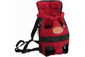 Jitong Sac à Dos pour Chien/Sac Ventral de Transport pour Chat Sac de Voyage pour Petit Animaux Portable (Rouge, S)