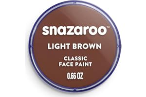 Snazaroo - Pintura facial y corporal, 18 ml, color marrón claro, profesional a base de agua, pastilla de aquacolor individual para adultos, niños y efectos especiales