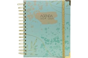 Agenda Escolar 2024-2025 Serenity - Planificación Diaria y Anual, Encuadernación Premium - Agenda Anual con 1 Día por Página y separadores mensuales - Tamaño 2,5 x 17,5 x 21,5 cm - Sweetcolor
