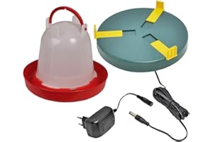 Set VOSS.eisfrei Tränkewärmer + 1,5 Liter Geflügeltränke mit Bajonettverschluss