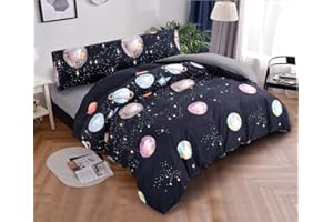 BESCH Juego de Funda Nordica para Cama 135cm 100% Microfibra de Poliester Suave 3 Piezas - Juego de Funda Edredónes 220x220cm y con 1 Funda de Almohada 45x145cm (Espacio)