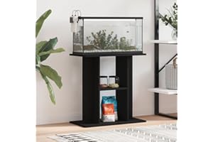 Rantry Mobili Supporto per Acquario 60x30x60 cm in Legno Multistrato Nero, Mobile per Acquario,Mobile Acquariorio, Credenza Armadio da Cucina Mobiletto Portaoggetti Ripiani Salvaspazio Mobiletto