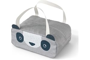 monbento - Bolsa de Almuerzo para Niños Isotermica MB Wonder Panda - Bolsa para Transportar Comidas/Meriendas - Facilita el Transporte Plano de la Comida del Niño - Ideal para Escuela/Parque - Azul