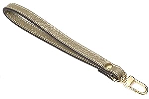 VanEnjoy Genuine Leather Keychain Wristlet Keychain Strap for Wallet Purse Clutch Cellphone Wristlet Key(Square Lock)