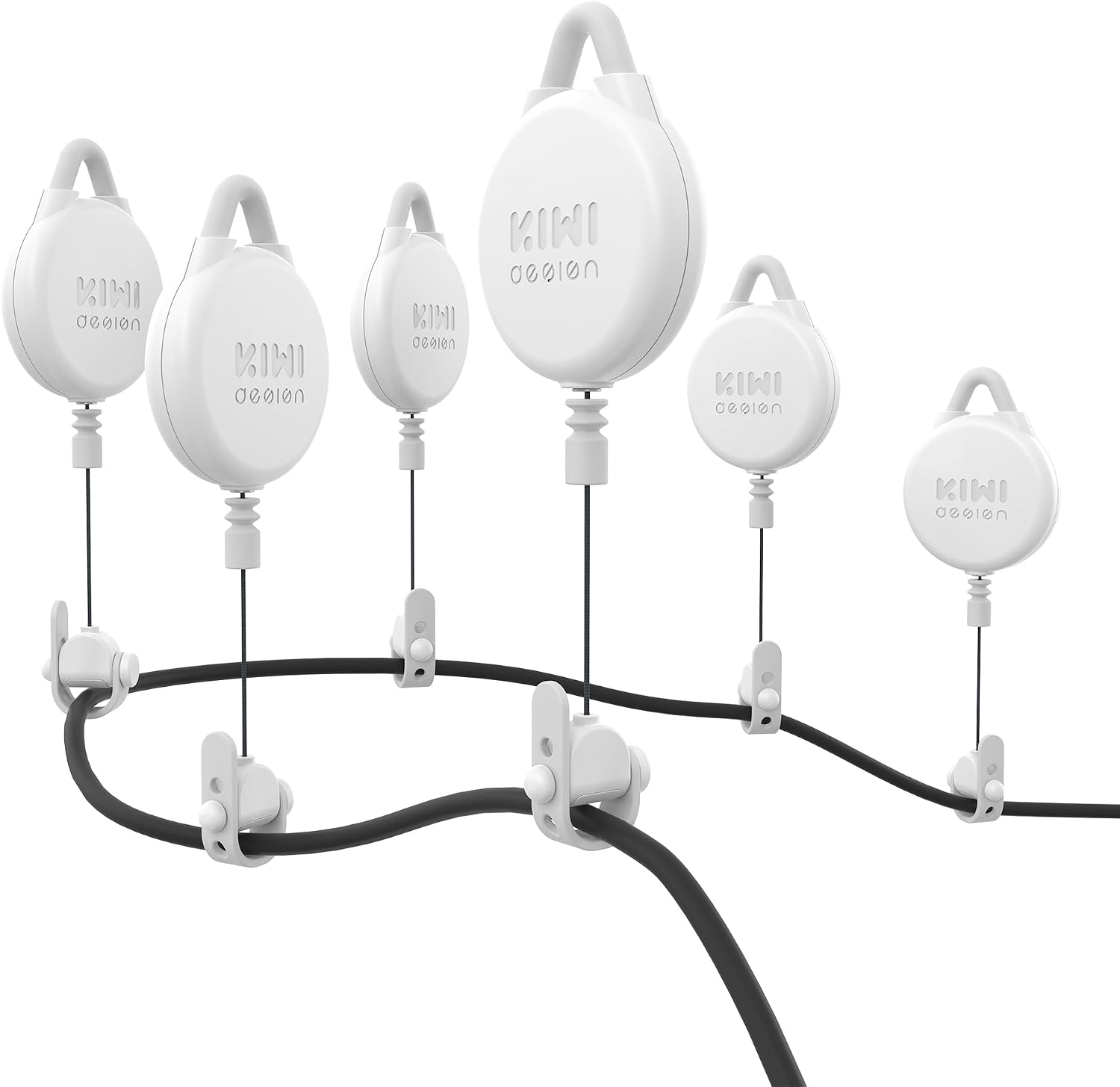 KIWI design Gestión de Cables VR, 6 Paquetes de Sistema de Polea VR Compatible con Quest 3S/3/2/1/HTC Vive/Pro/PSVR/Valve Index VR Accesorios (Blanco)