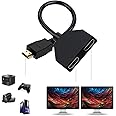 TERRIFI 1080P HDMI Splitter Adapter Cable, 1 to 2 Way HDMI Male to Dual HDMI Female Splitter, Support for Simultaneous Video and Audio on Two TVs