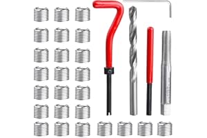Treki 30 Stück M8 Gewinde Reparatur Satz Helicoil Set Edelstahl Gewindereparatursatz Werkzeug, Tragbar Thread Repair Kit M8 x 1,25 MM Gewinde Hülsen + M8 Gewindebohrer + Spiralbohrer für Reparatur