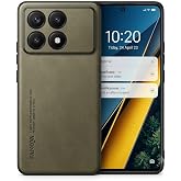 PocoX6 Pro ile Uyumlu Kahverengi Kılıf Deri G&ouml;r&uuml;n&uuml;ml&uuml; Kamera Korumalı Premium kapak
