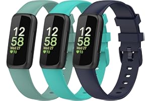 Gheper Bandes compatible avec Fitbit Inspire 3 Bracelet de montre intelligent Bracelet de remplacement Bracelet Bracelet Accessoire en silicone pour femme homme Taille S/L, lot de 3