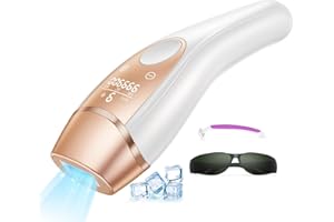 DEPLITE 3 In 1 Epilatore Luce Pulsata con Ghiaccio Funzione, 600NM IPL Epilatore a luce pulsata, 9 Livelli di Energia, Max 21J Epilatore Laser per Donna,Uomo,Viso, Ascelle, Braccia
