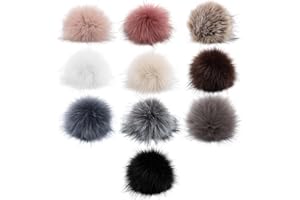 MIRKUZI Strick- & Häkelzubehör, 10 Stück Kunstfell Bommel Fellbommel Mützen mit Gummiband für Strickmütze Schals Tasche Schlüsselbund Zubehör