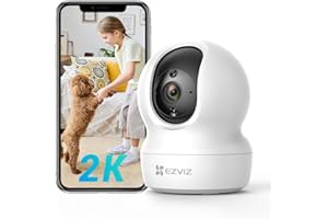 EZVIZ CP1 Pro 2K Indoor Security Camera Wifi, 2.4Ghz Baby Monitor Wireless with Call Button, 512GB Supports, 360° Pan Tilt, Smart Colour Night Vision, Auto Tracking, Two-Way Audio, Sleep Mode