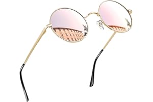 Joopin Occhiali da Sole Uomo Donna Rotondi Polarizzati Protezione UV400 Vintage Piccoli Tondi Occhiali da Sole